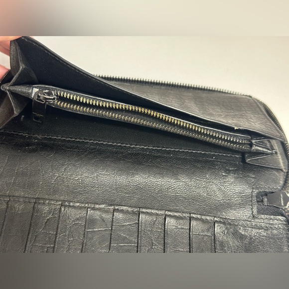Yves Saint Laurent Embossed Leather Zip Around Wallet - Picture 7 of 10